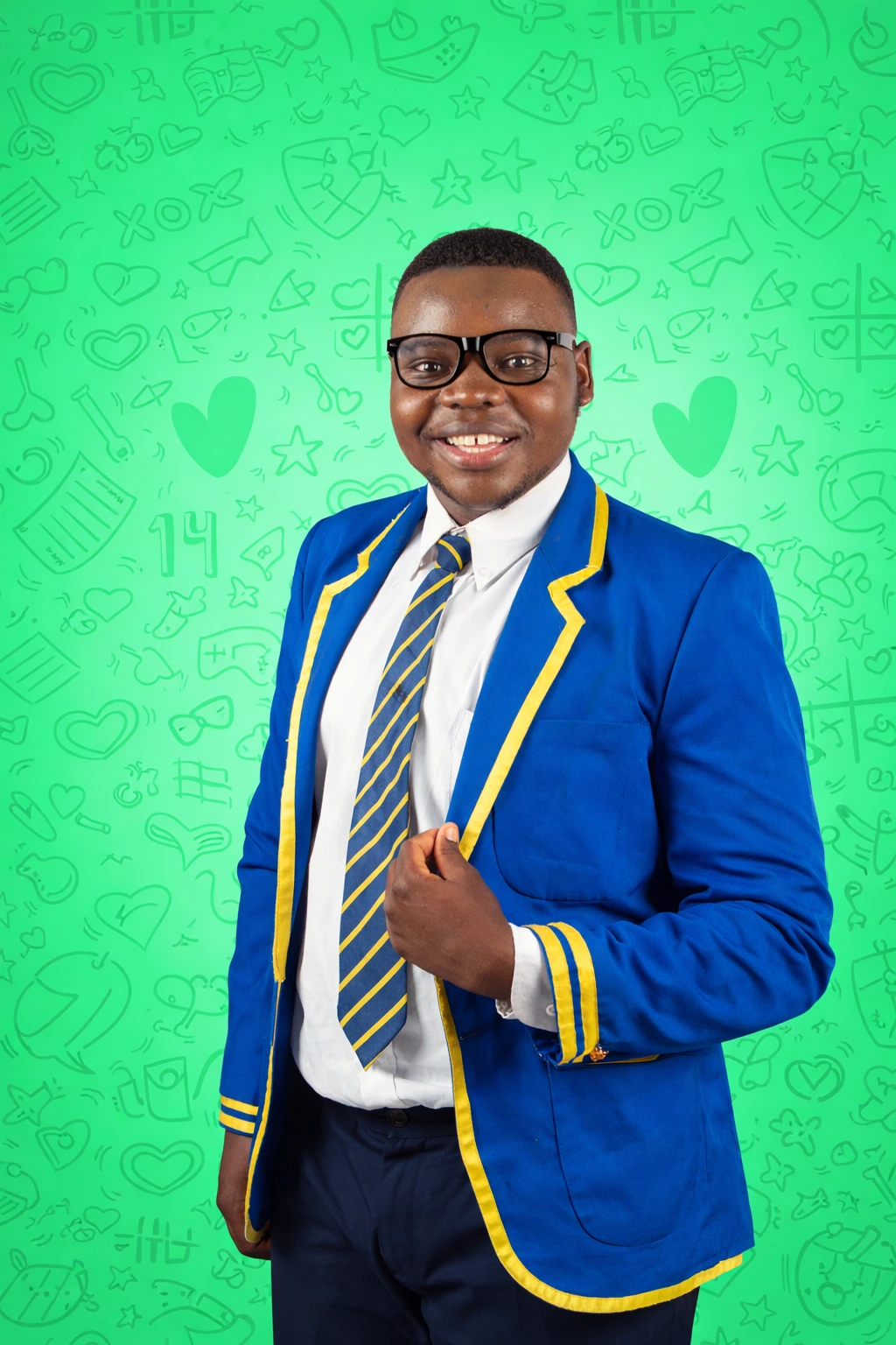 High school boy in uniform portrait